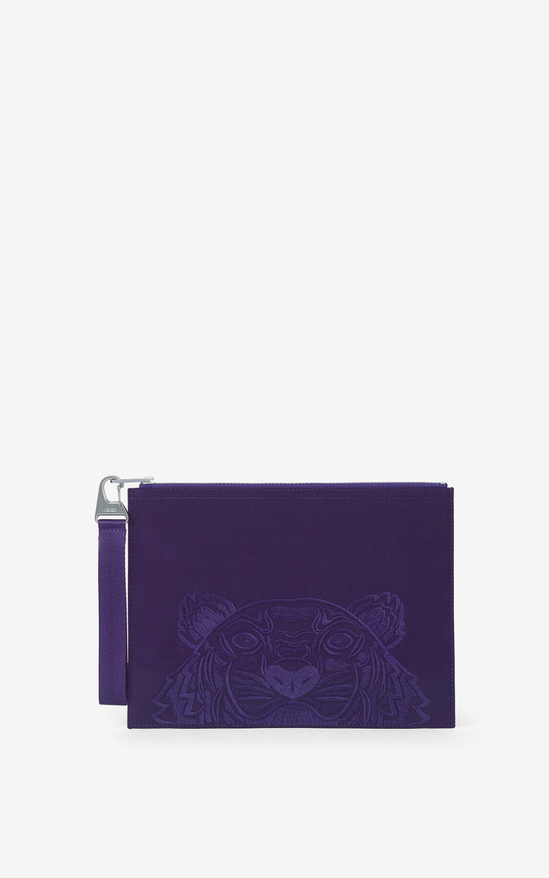 Kenzo Large Kanvas Kampus Tiger Clutch Çanta Erkek Mor | 8349-DVHFE